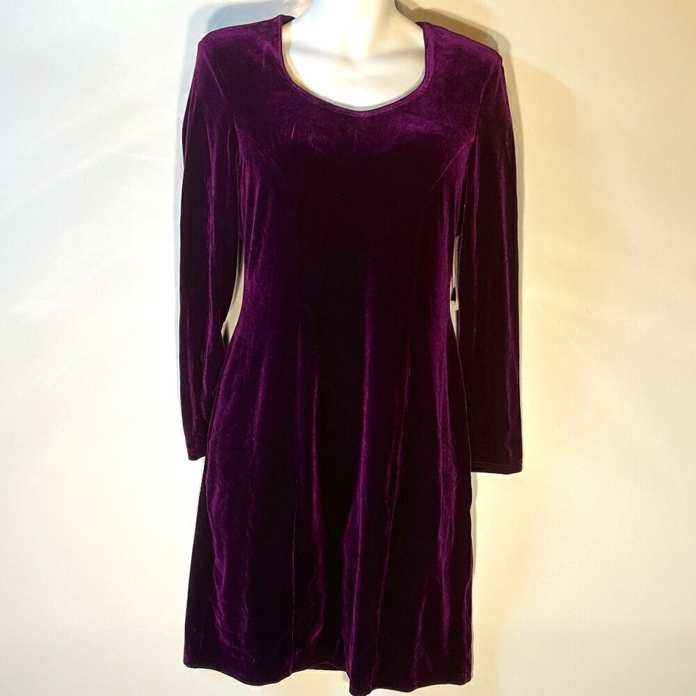 Worthington SZ 8 NWT Purple Velvet Bodycon Dress 80"s Party Chic Sexy Vintage